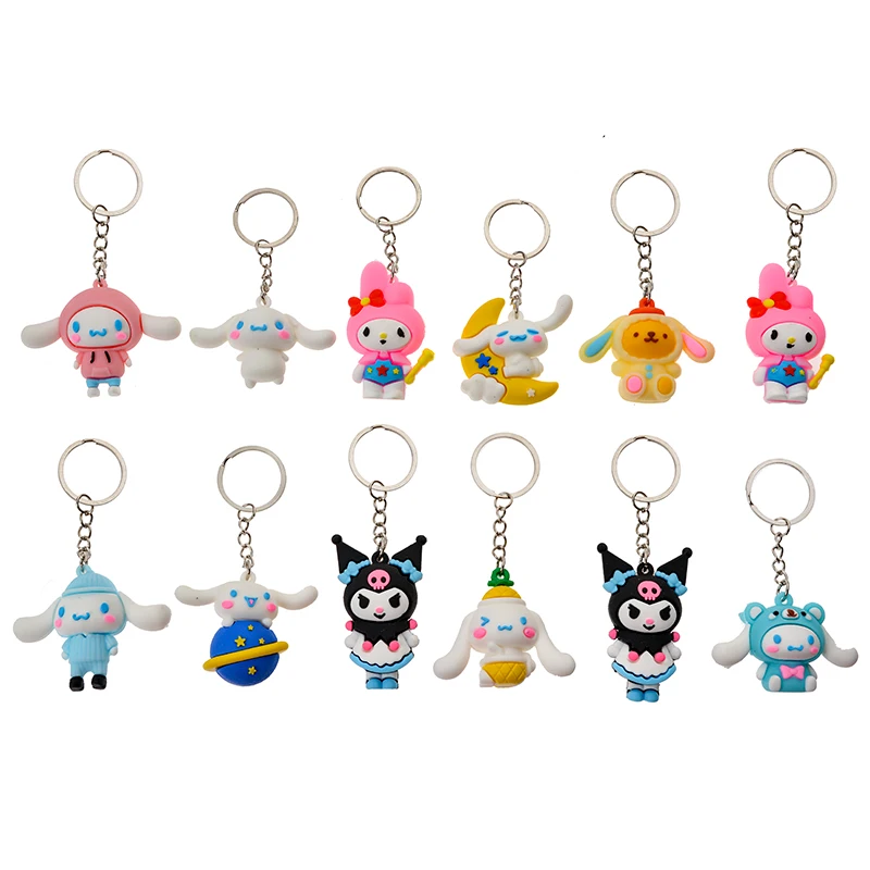 Hot Selling Original Box 24 Pcs/Set Anime Hello Kitty Kuromi Blind Box Keychain Birthday Gift For Children\'s Toys