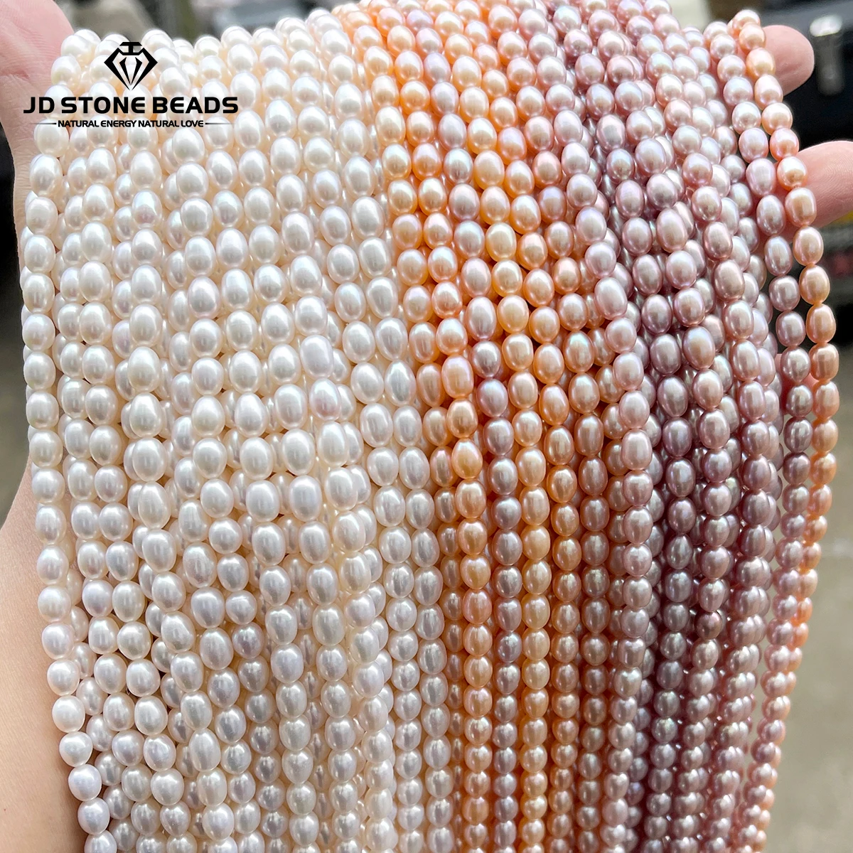

Premium High Grade Natural Freshwater Pearl Rice Beads High Luster Drilled Loose Pearls for DIY Jewelry Making Bracelet Necklace