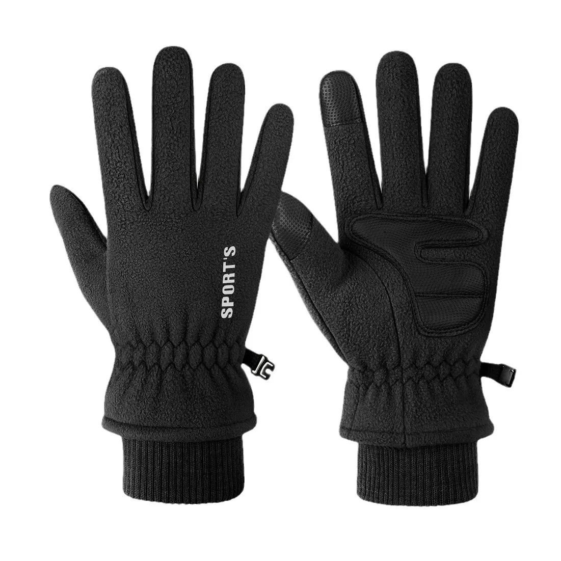 Winter-Fleece-Handschuhe zum Radfahren, warm, Touchscreen, winddicht, dick, zum Laufen, für Damen und Herren, Paar, rutschfeste Wanderhandschuhe