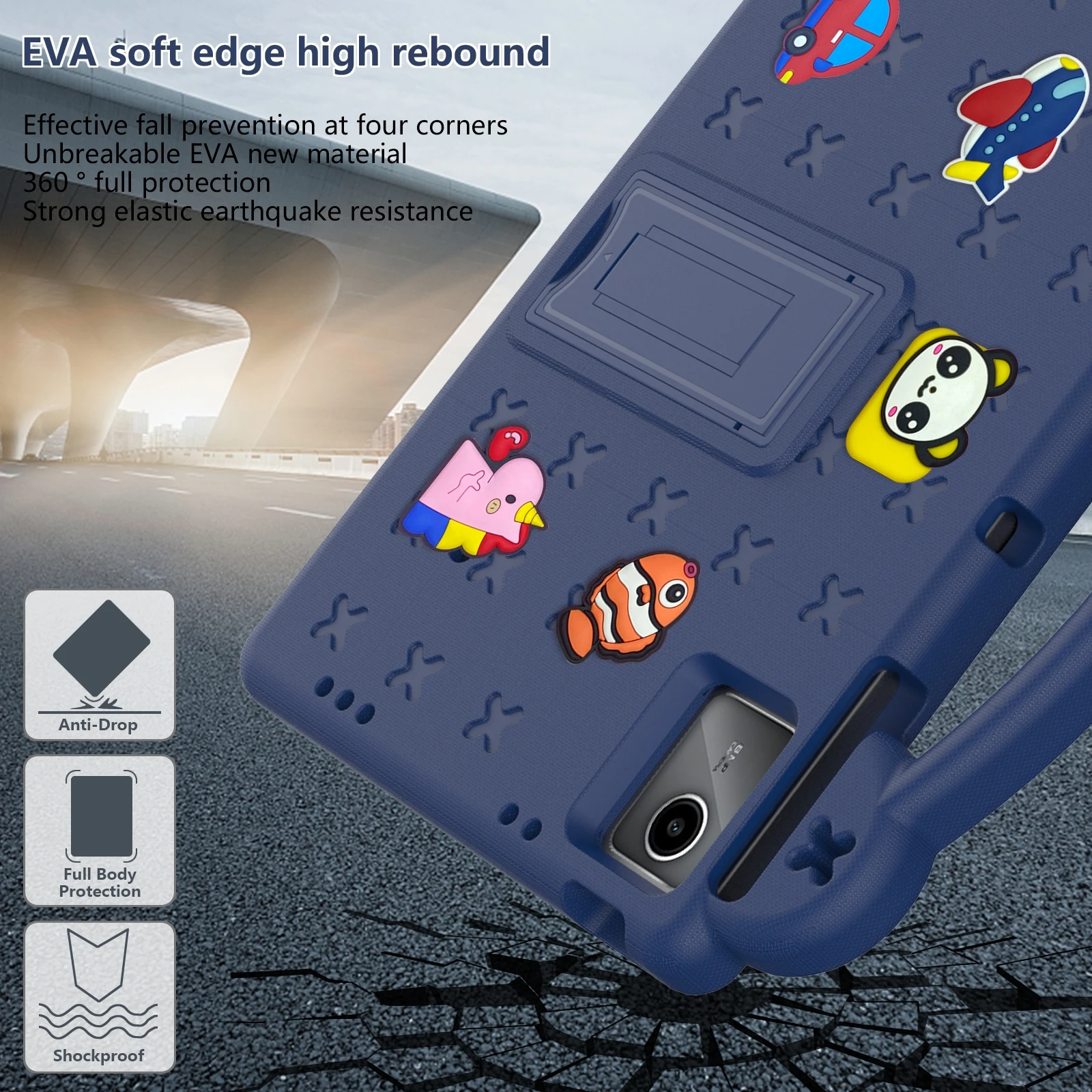 For Huawei MatePad SE 2024 11inch Tablet Case Non-toxic EVA Foam Shockproof Stand Cover for Kids Drop Resistance  Anti-Dust