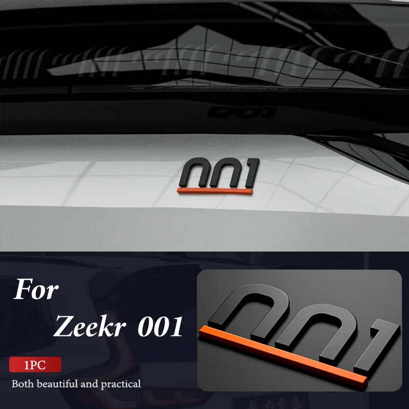 

For ZEEKR 001 Car Rear Trunk Badge Black Front Sticker Emblem Personalization Modification Accessories rear protector body kit