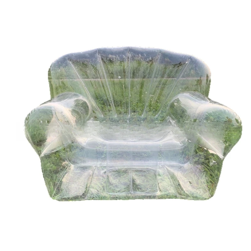 

Transparent sofa PVC inflatable sofa camping inflatable lazy recliner single seat pluggable doll stool