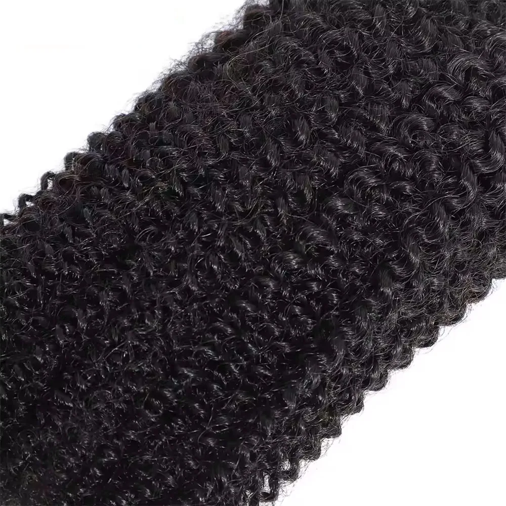 1 ชิ้นคลิปใน One Piece Hair Extension ธรรมชาติ Kinky Curly Remy Human Hair ที่มองไม่เห็นคลิปสําหรับผู้หญิงสีดํา