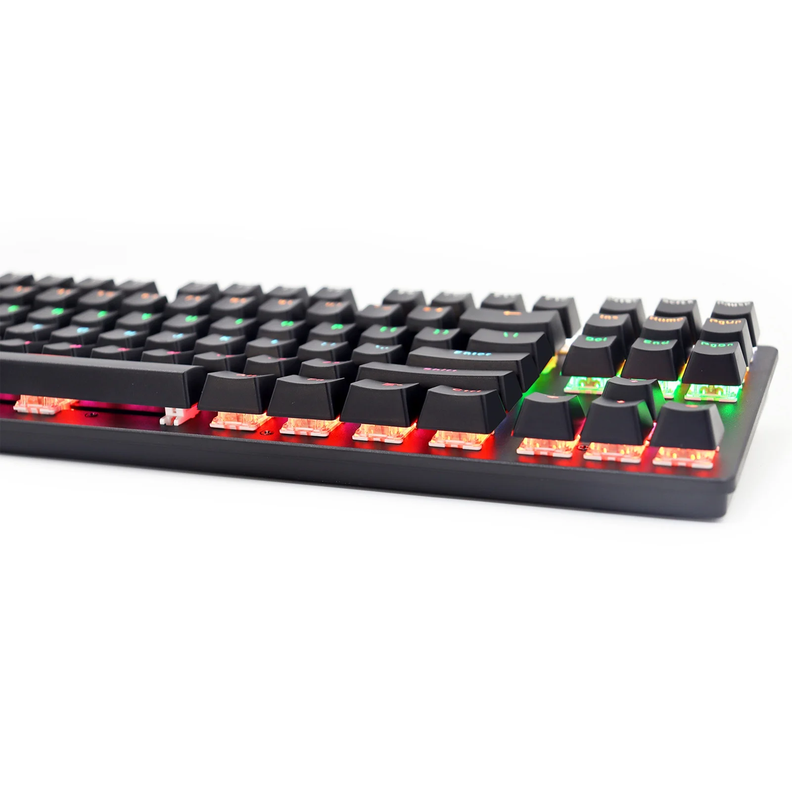 Wired Keyboard 87 Keys Mechanical Gaming Keyboard Rainbow Backlit Keyboard for Game and Office for Laptop Windows PC