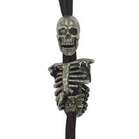 Juego de cuentas de cuchillo de esqueleto de cobre de latón blanco, herramientas para exteriores, Marco EDC, Calavera, corazón, cordón DIY, colgantes, llaveros, accesorios, 1 Juego