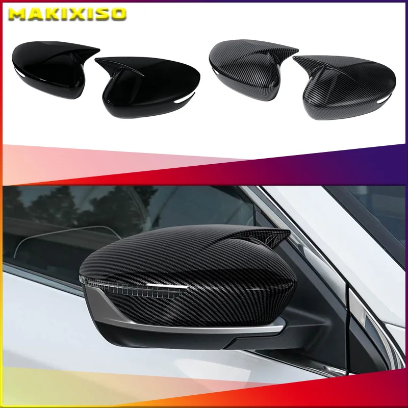 Car Rearview Side Mirror Cover Wing Cap Exterior Sticker Door Case Trim Carbon Fiber For Geely Coolray 2023 2024