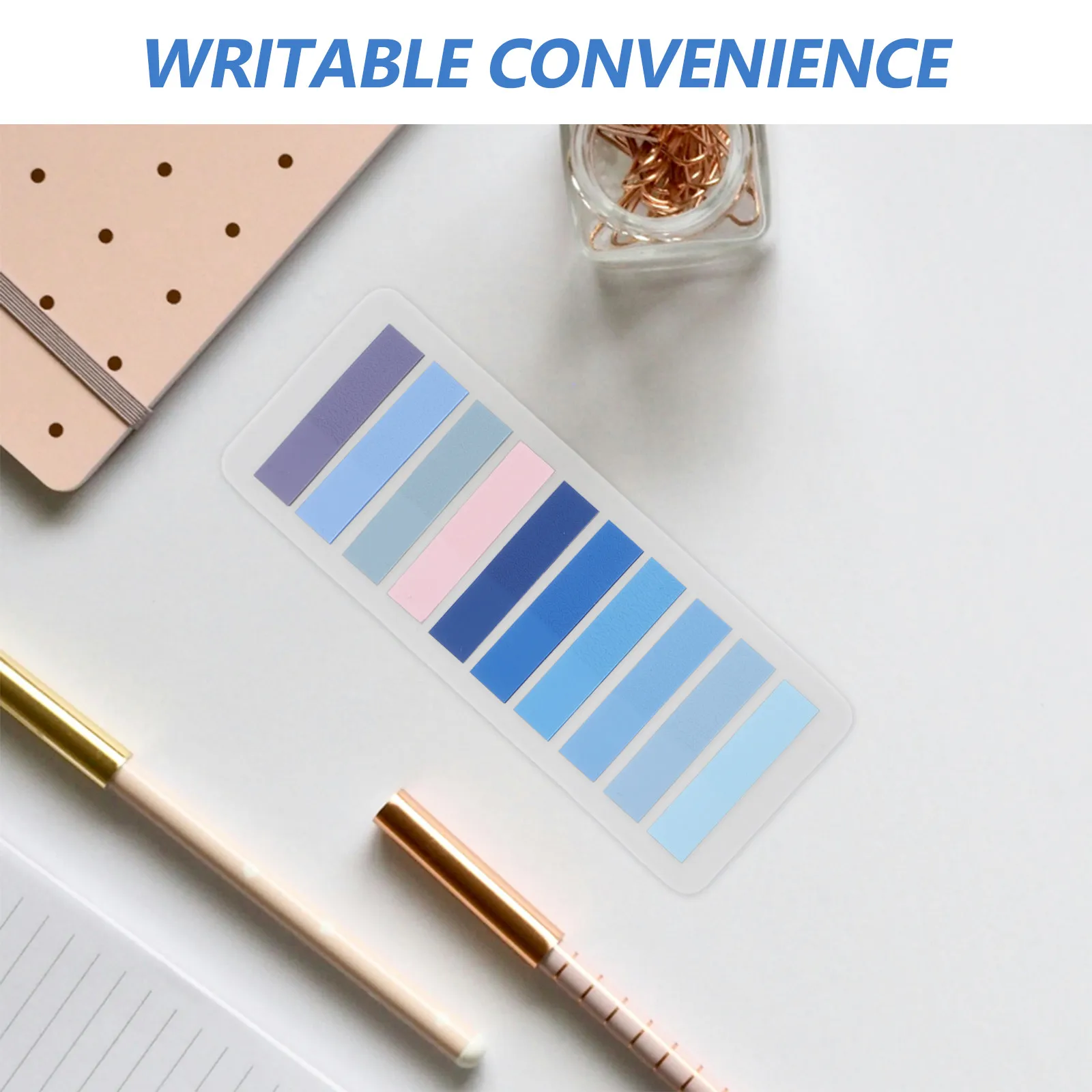 

10 Pads Transparent Index Card Pockets Label Holders Writable Sticky Tabs for School Notes Office Files Book Page Organization