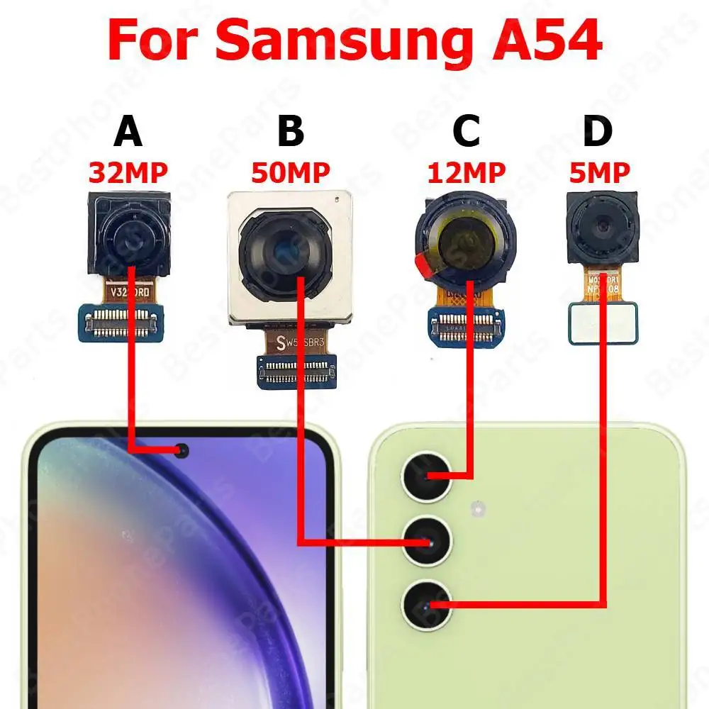 Rear Front Camera For Samsung A54 5G A546 Backside Facing Frontal Selfie Back Camera Module Mobile Phone Replacement Parts