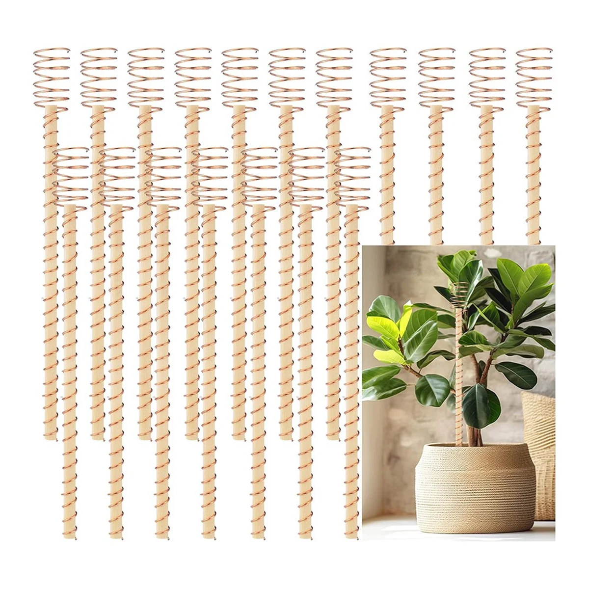 18pcs Electroculture Plant Stakes,Garden Stakes Electroculture Copper Gardening Antenna for Garden Plants Support 12inch