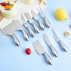 Hollow Handle Cheese Knife Suit Stainless Steel Butter Knife Pizza Cutter Cheese Fork Cutting Cheesecake Knife and Fork Cutlery