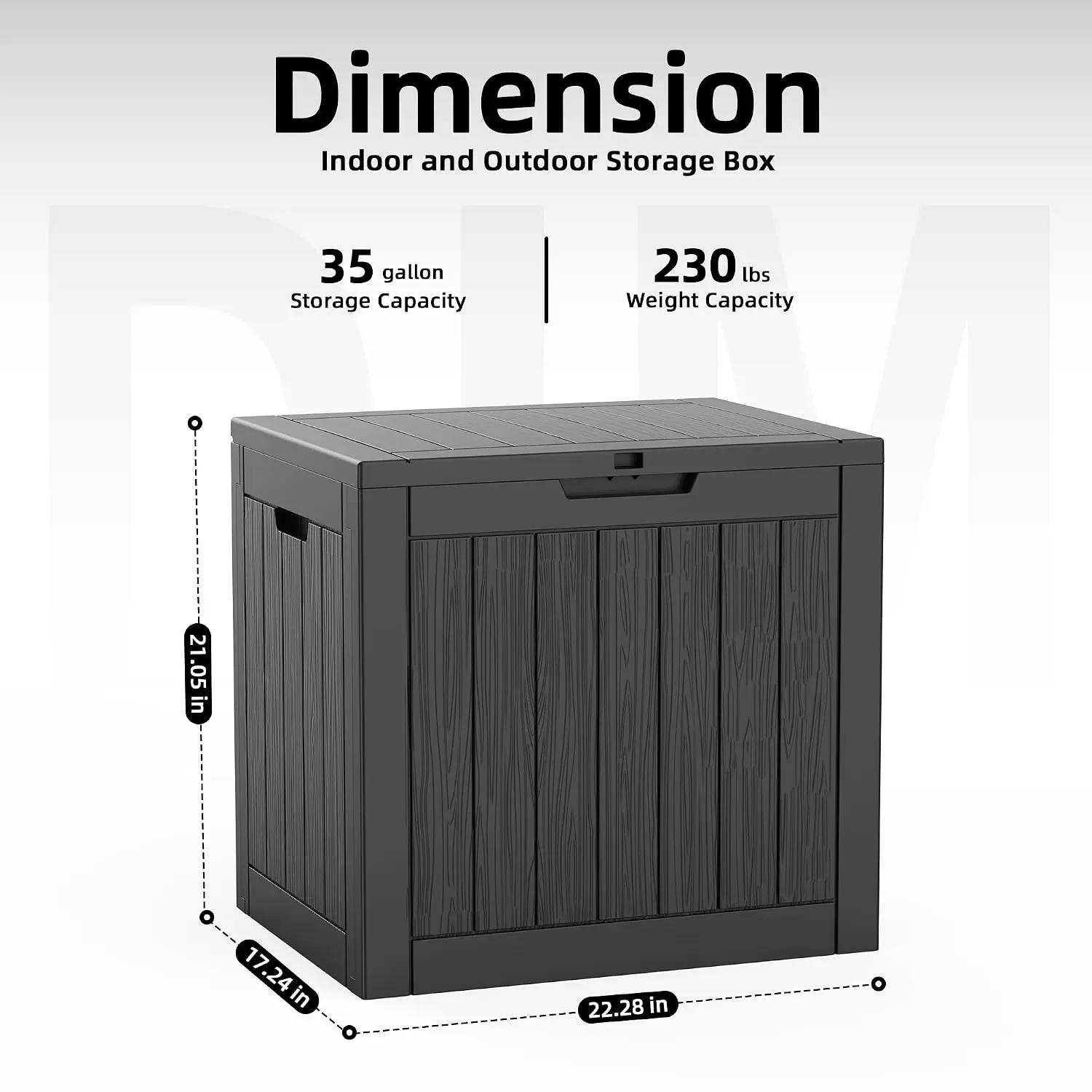 Resin Deck Box Outdoor Storage Box Waterproof for Patio Furniture,Outdoor Cushions,Garden Tools and Pool Supplies