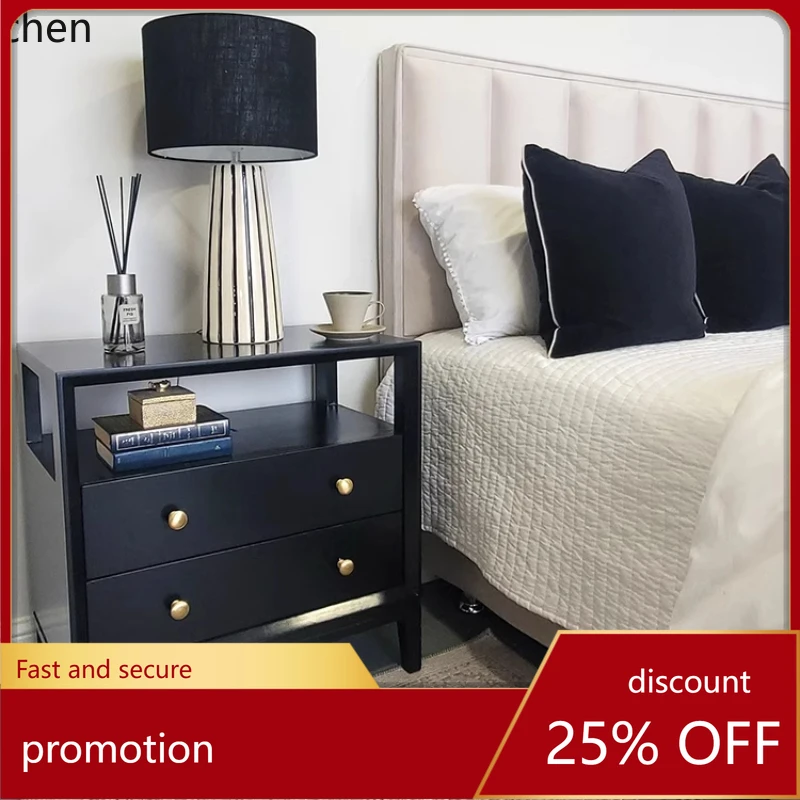 

HT modern simple American retro pastoral rural style master bedroom side table bedside table