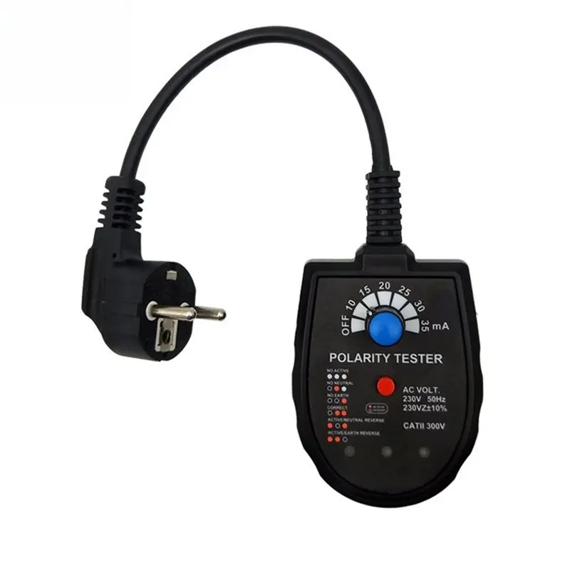 ABIJ-S2001 Socket Phase Detector For Three-Phase Circuit Socket Circuit Leakage Detector EU Plug
