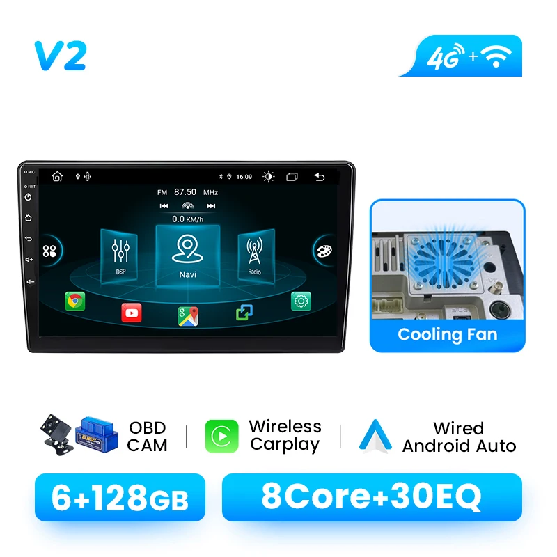 9” Draadloze CarPlay Android Auto Android 14 autoradio voor Saab 93 2007-2011 Multimedia GPS 4G Wifi DSP IPS touchscreen