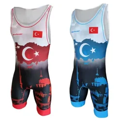 Men's Singlet Wrestling Suit Gym Training Wrestling Singlets Weightlifting Custom Made Wrestling Clothing Boxing Suit