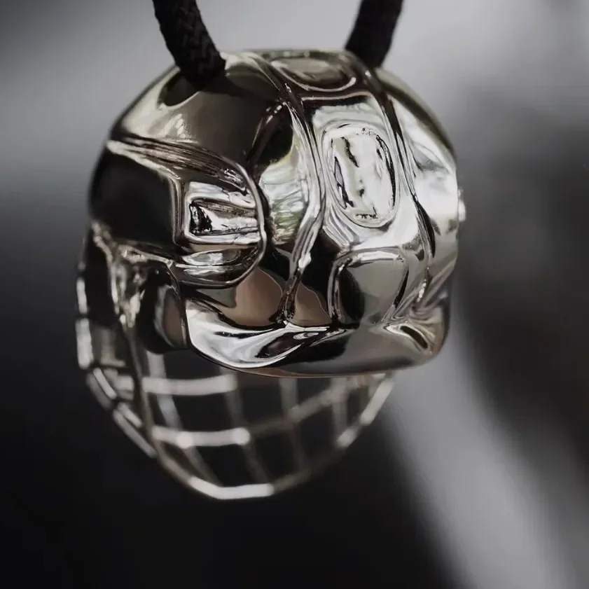 Leisure Sports Style Silver Color Through-carved Work Ice Hockey Helmet Pendant Necklace UNISEX Ice Hockey Tournament Necklace