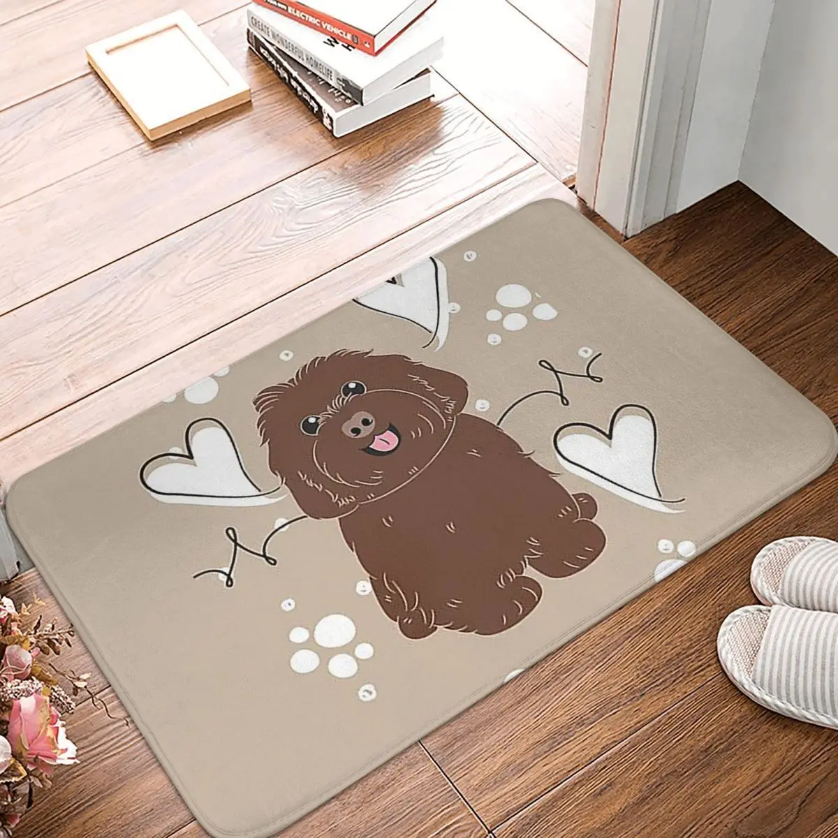 Love Chocolate Havanese Dog Anti-slip Doormat Floor Mat Cushion Carpet Rug for Kitchen Entrance Home Balcony Footpad Mats