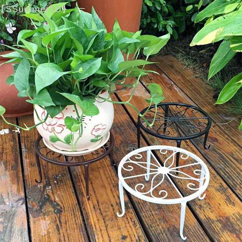 【ssummer10】suportes-de-metal-para-plantas-em-vaso-suportes-redondos-de-ferro-a-prova-de-ferrugem-para-vasos-de-flores-suporte-para-plantas【ss】