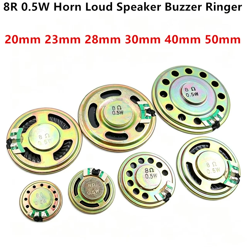 10PCS Small Loudspeaker 0.5W Horn Buzzer Ringer 8R 20mm-50mm Various Sizes 8 Ohm Sound Effect for Electronics