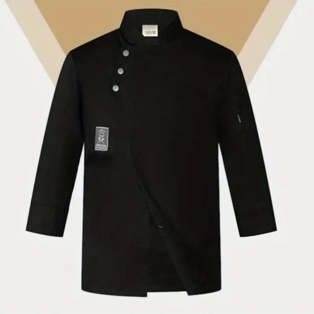 Roupas de trabalho de chef masculinas, mangas compridas, outono e inverno, estilo grosso, restaurante, jantar, cozinha, roupas de trabalho
