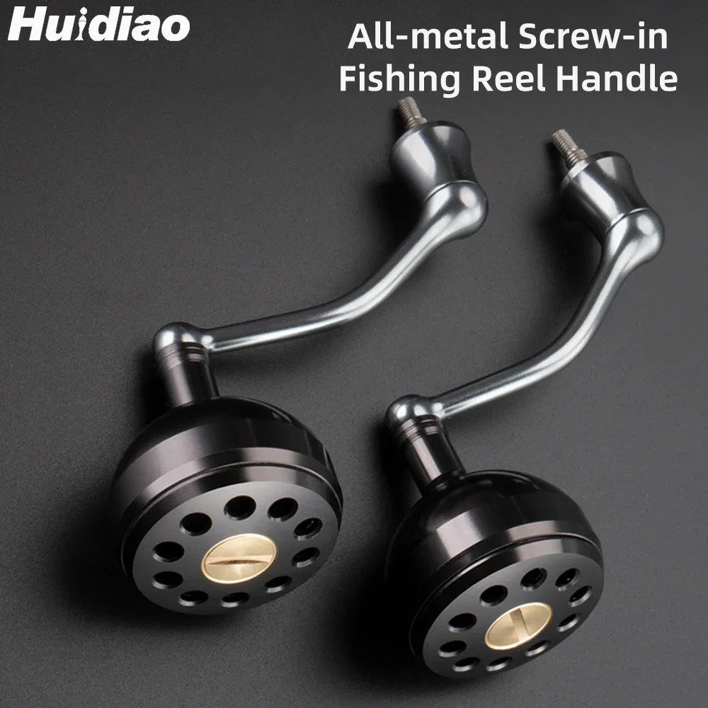 Huidiao CNC Aluminium Spinnrollen-Griff mit Schraubverschluss, Power Rocker Arm, Langlebiger Metallknopf, Ersatzteile für Angelrollen