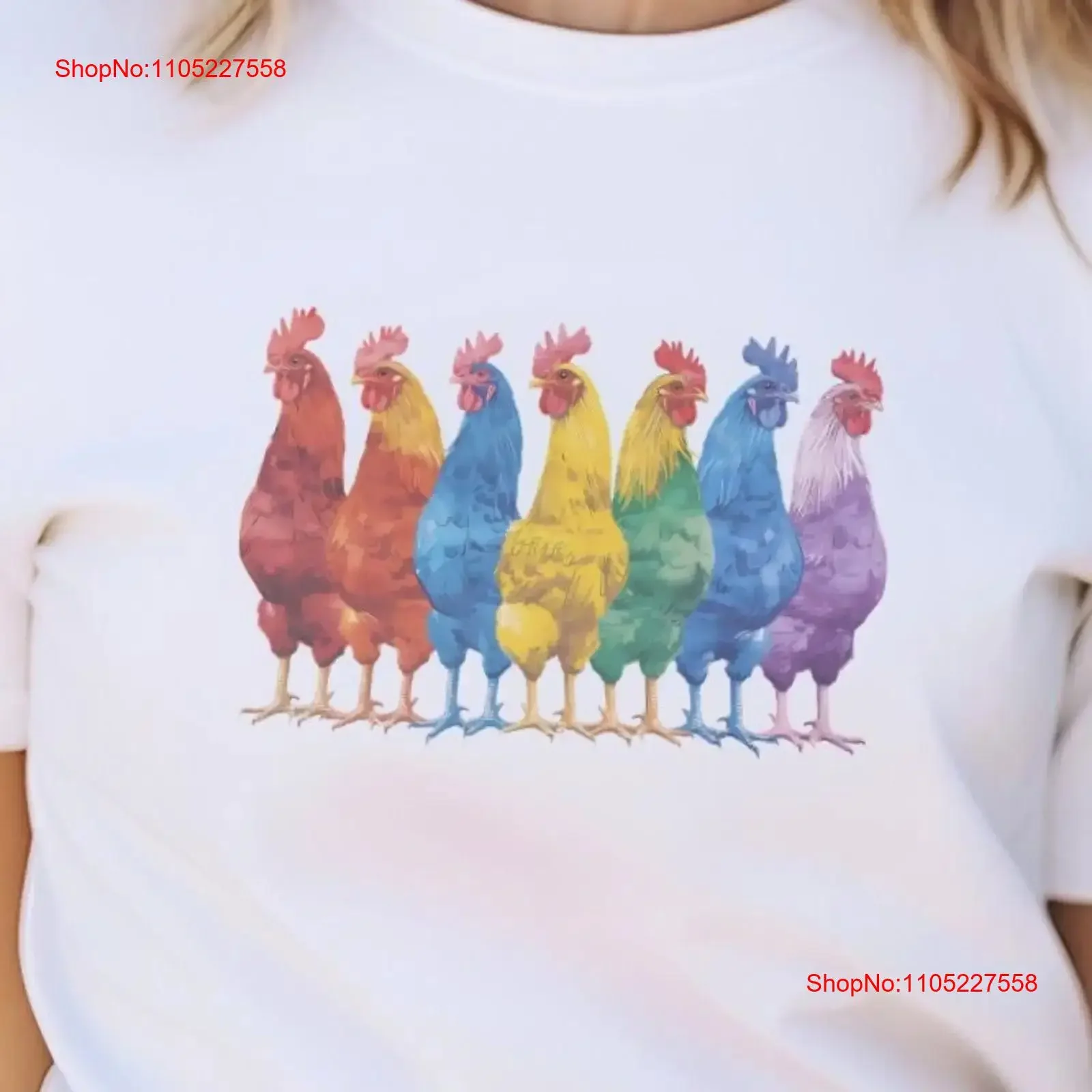 Colorful Rainbow Rooster Design Unique Crewneck SweaT T Shirt and Perfect for Bird Lovers Fun Vibrant Diversity Art vintage