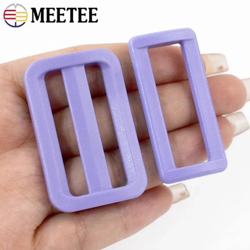 Meetee 10/20Pcs Plastic Tri-Glide Buckles 25/32/38mm O D Ring Bag Strap Adjust Clasp Webbing Connector Hook Dog Collar Accessory