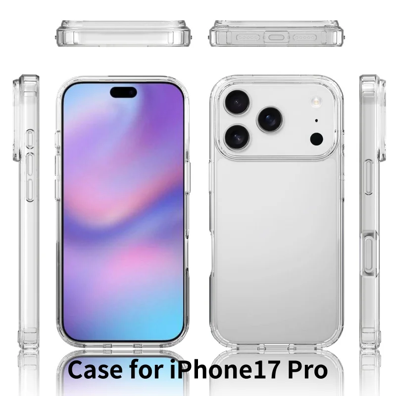 

Phone Case For iPhone 17 Pro Max Air Transparent Drop Protection Covers Cases Slim Protective Anti-Scratch Full Cover