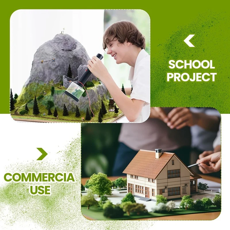 مجموعة أدوات توزيع العشب الثابتة الصغيرة مع مقبض مضاد للانزلاق و4 × 60 جرام من ألوان العشب، نموذج ذاتي الصنع للمناظر الطبيعية للقطار - A69M