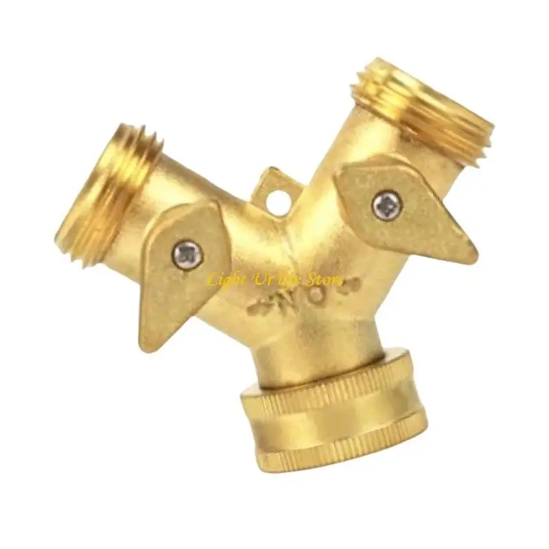 

63 га садового шланга Y Splitter Heaby Duty Brass Two Outlet Adapter с клапанами