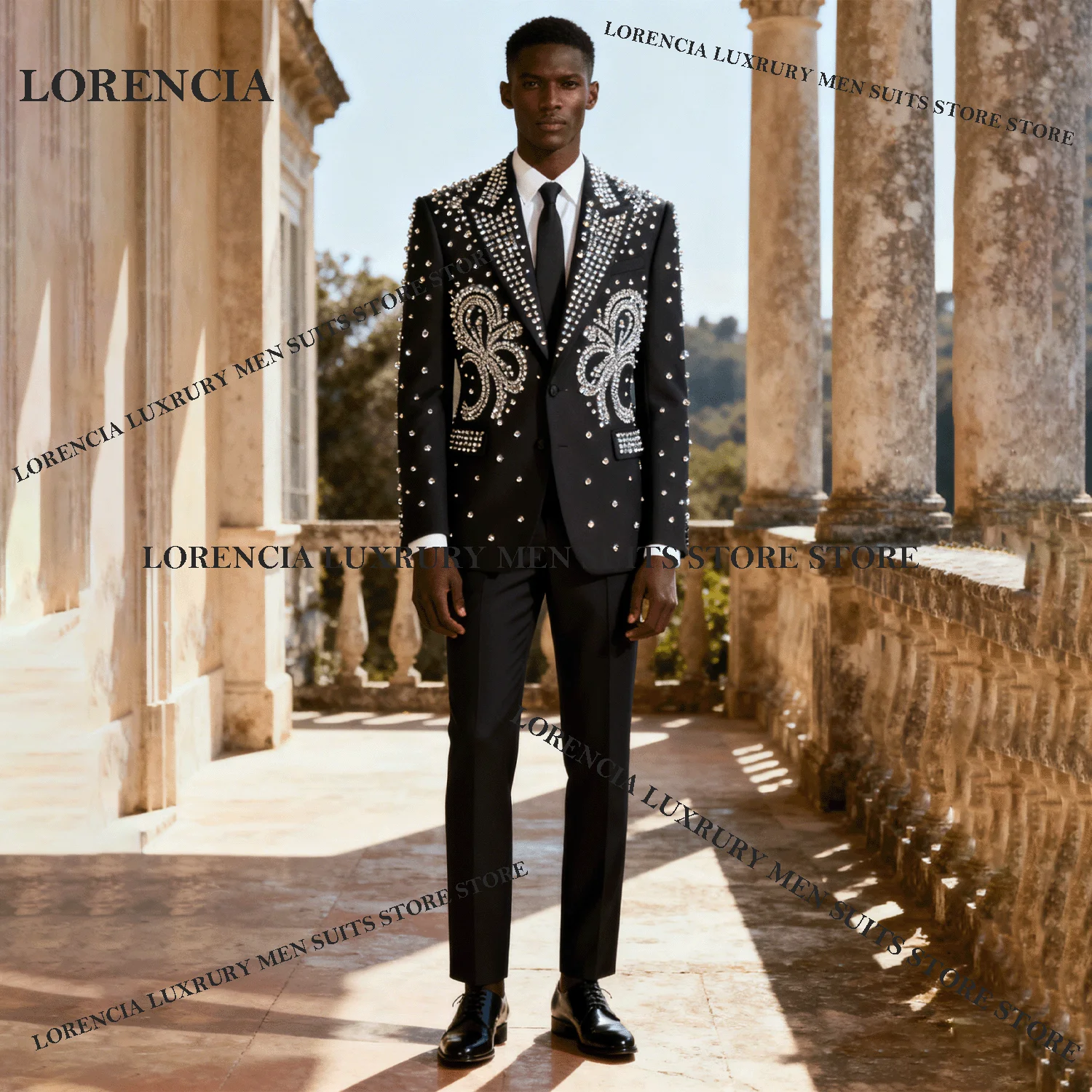 Beaux costumes personnalisés pour hommes, Design diamant, Tuxedos de mariage à la mode, Slim scintillant, ensembles de 3 pièces, blazer pour marié