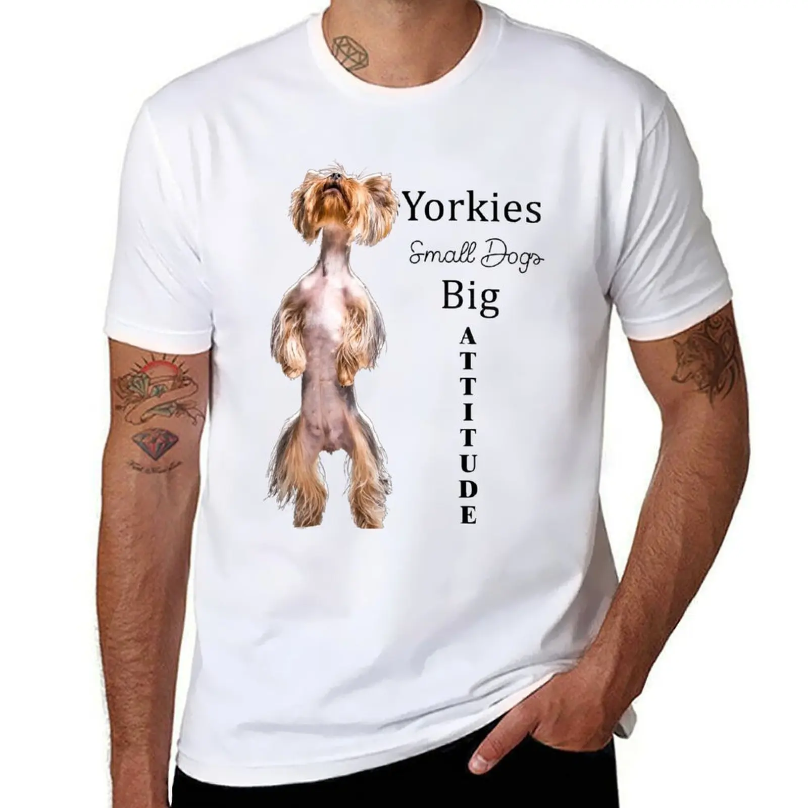 

Yorkies Small Dogs Big Attitude Dogs Lovers T-Shirt t shirt man designer essential t shirt