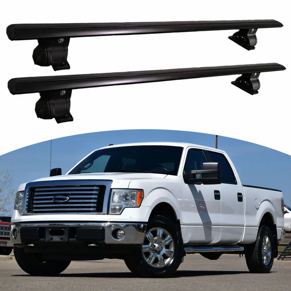 

Подходит для FORD F-150 2009-2014, замки для кражи груза, без направляющих для багажника на крышу, запираемые, 2 шт., перекладина, черный, голый багаж на крышу