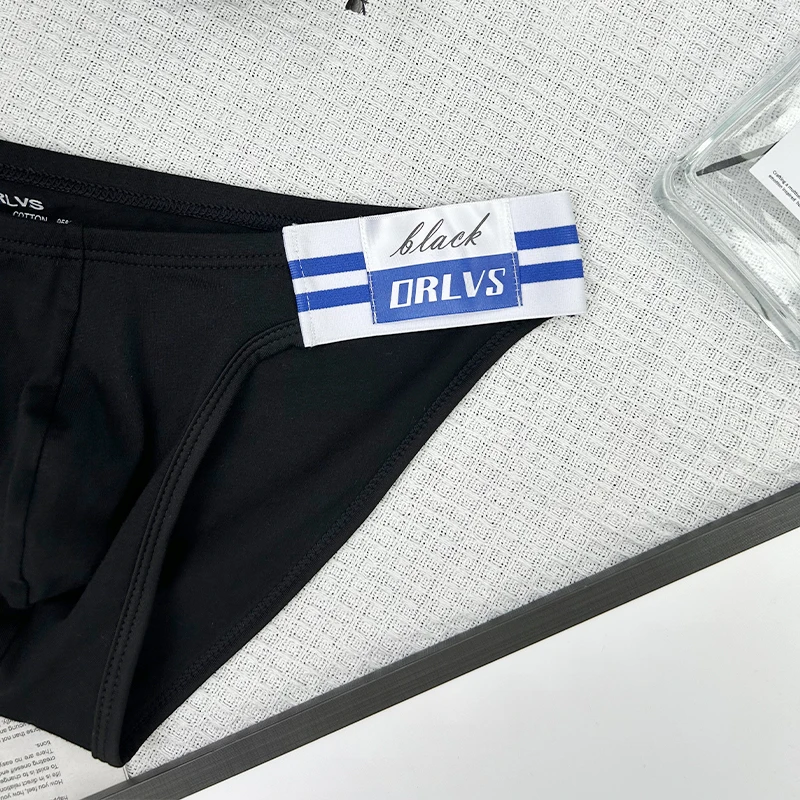 1/2/3/4 SZT. Męskie slipy, letni hit, wysokie wycięcie, trójkątne majtki, bawełniana tkanina, bikini, granatowe paski, elastyczna gumka, bielizna