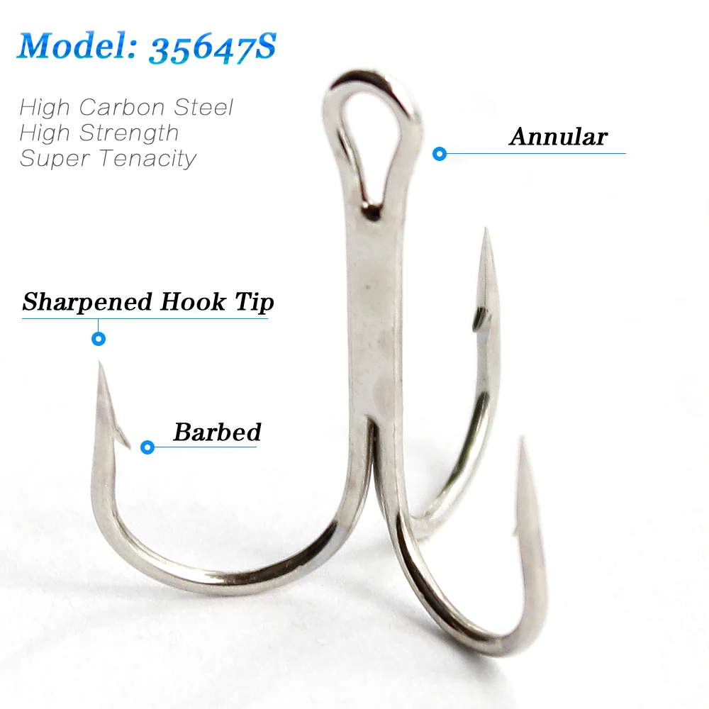 Lot 50pcs Tackle Fishing Hooks 72A High carbon steel Silver Fishhook Barbed Annular Sharpened Tip Hook Saltwater Barbed 10#-2#