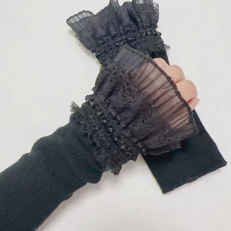 

hand props photo nails casual knitted wrist sleeves handheld shooting decoration long fingerless arm cuff Nail photography tools