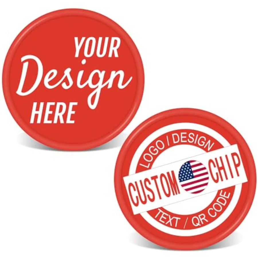 

500 Personalized Plastic Poker Chips with Custom Logo Image or Text Ideal for Golf Ball Markers Challenge Coins Business Cards