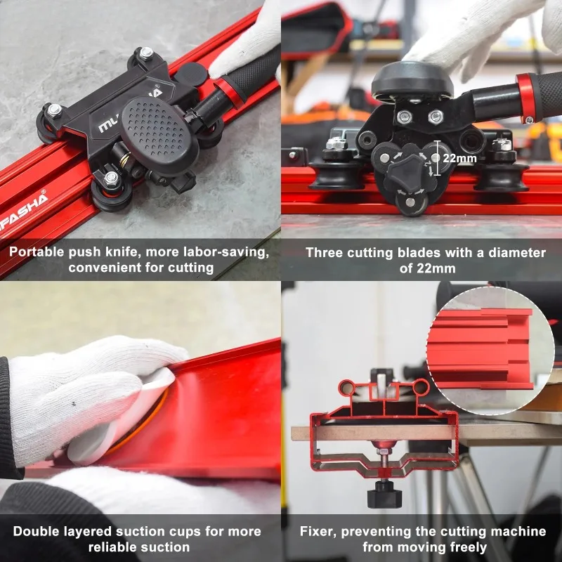 ML3200 Portable 3200mm Professional Manual Tile Cutting Machine Three Cutting Blades Push Knife Flat Cutting Machine