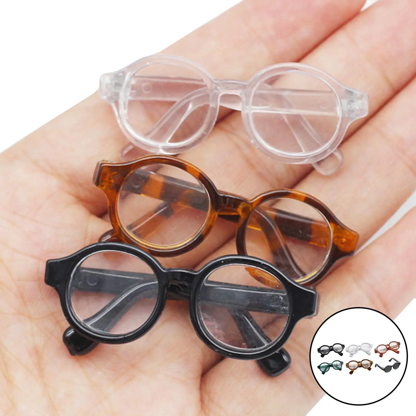 

Mini Doll Eyeglasses Dolls Costume Lightweight Cute Plastic 4.5cm Girls Toy