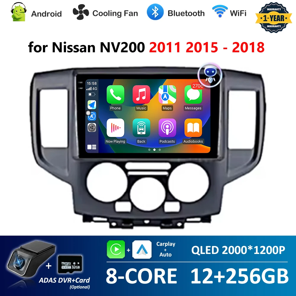 

9 inch Android OS for Nissan NV200 2011 2015 - 2018 Navi GPS 4G Car Radio Multimedia player BT DSP Stereo Touch Screen WiFi