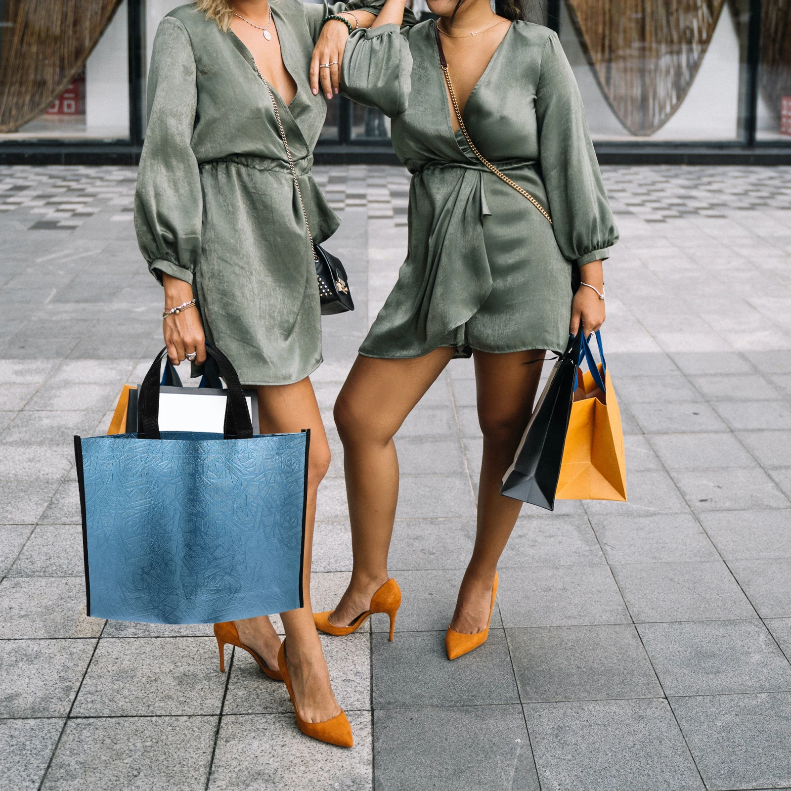 

4pcs Gift Packaging Reusable Tote Bags Handle For Outdoor Travel Camping Picnic Self-Driving Trips Storage Holders Portable