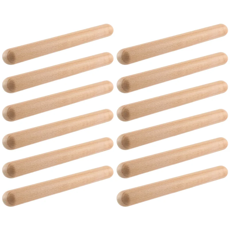 6 Pairs Wood Claves Musical Percussion Instrument Rhythm Sticks Percussion Rhythm Sticks Children Musical Toy