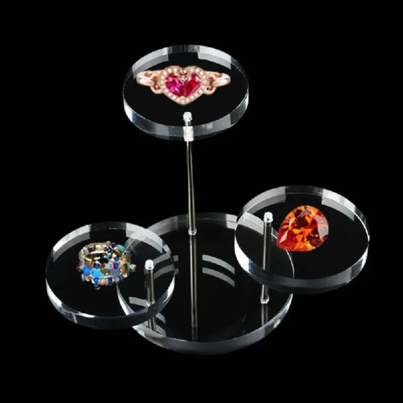1 Set of Acrylic Multi-layer Round Small Dessert Cake Stand, Ring Jewelry Display Stand