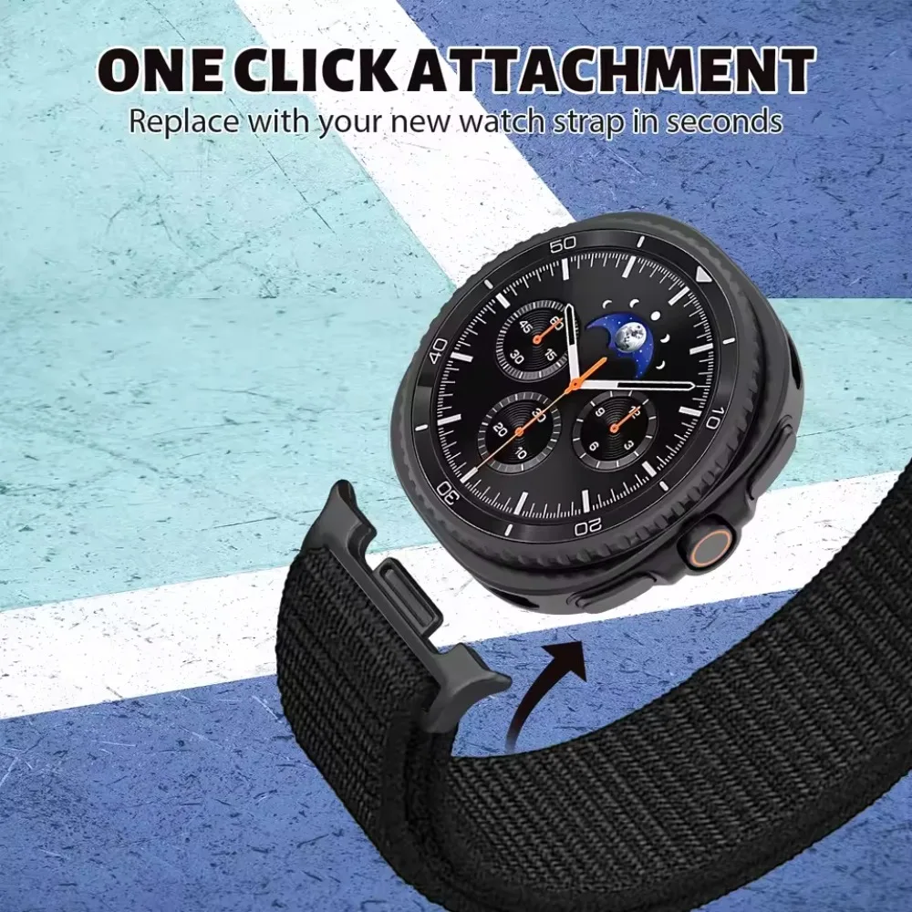 Nylon Strap for Samsung Galaxy Watch 8 40mm 44mm Metal Connecting Buckle Comfortable Band for Galaxy Watch 8 Classic 46mm Correa