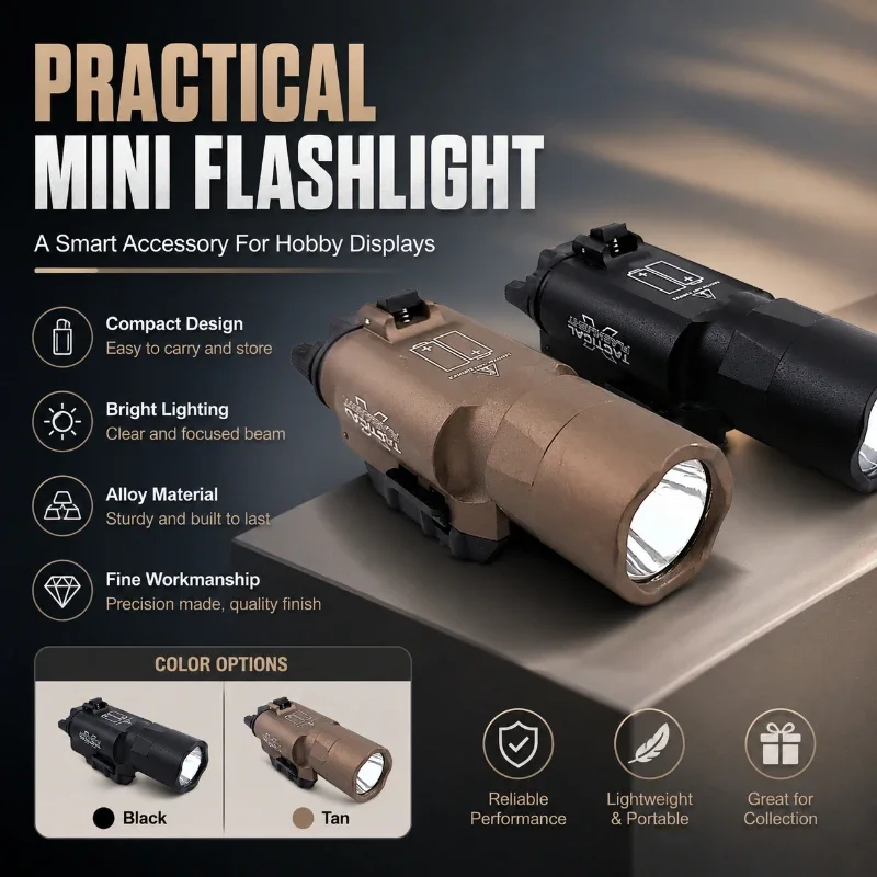Fine‑Polished Alloy Mini Hand‑held Light Portable Bright Lamp for Hobby Scene Layout and Collection