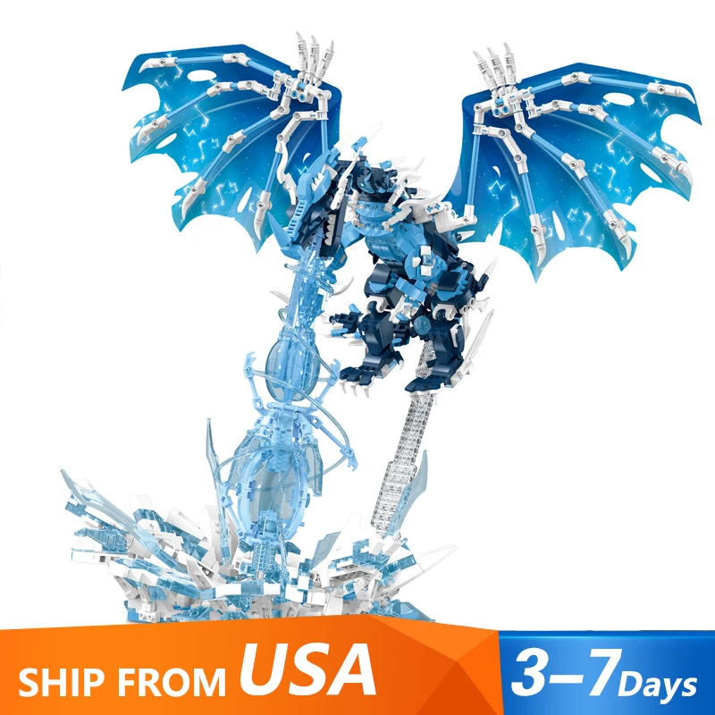 

Креативный конструктор «Ледяной Дракон»: Модель для сборки, головоломка, игрушка-украшение для дома, креативный подарок для взрослых, 1843 детали