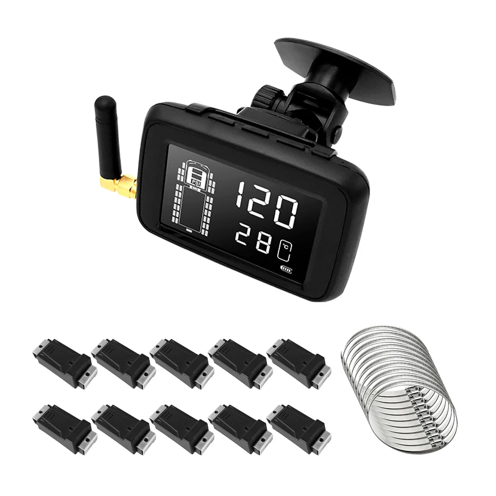 Hot-sale Tire Pressure  System Tpms Sensor Solar Power Tpms 6~22 Wheel Truck Tire Pressure Monitoring System