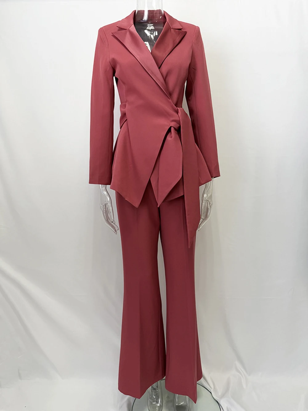 Modphy Women's Suits Blazer Fashion Peak Lapel Skinny Office Lady Outfits Formal Female 2 Piece Jacket Pants Full Sets