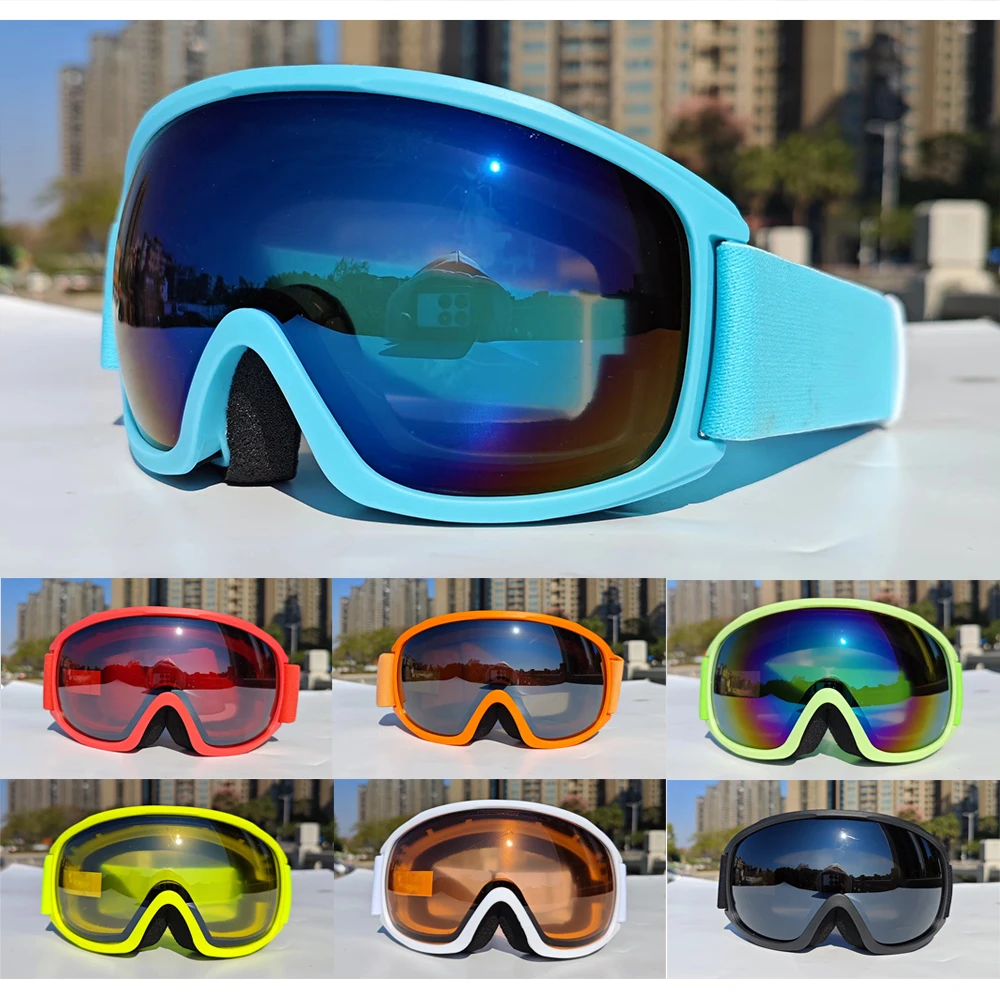 

Детские лыжные очки, зимние спортивные очки на открытом воздухе, лыжное снаряжение для мальчиков и девочек, зимние очки, новые двухслойные противотуманные очки
