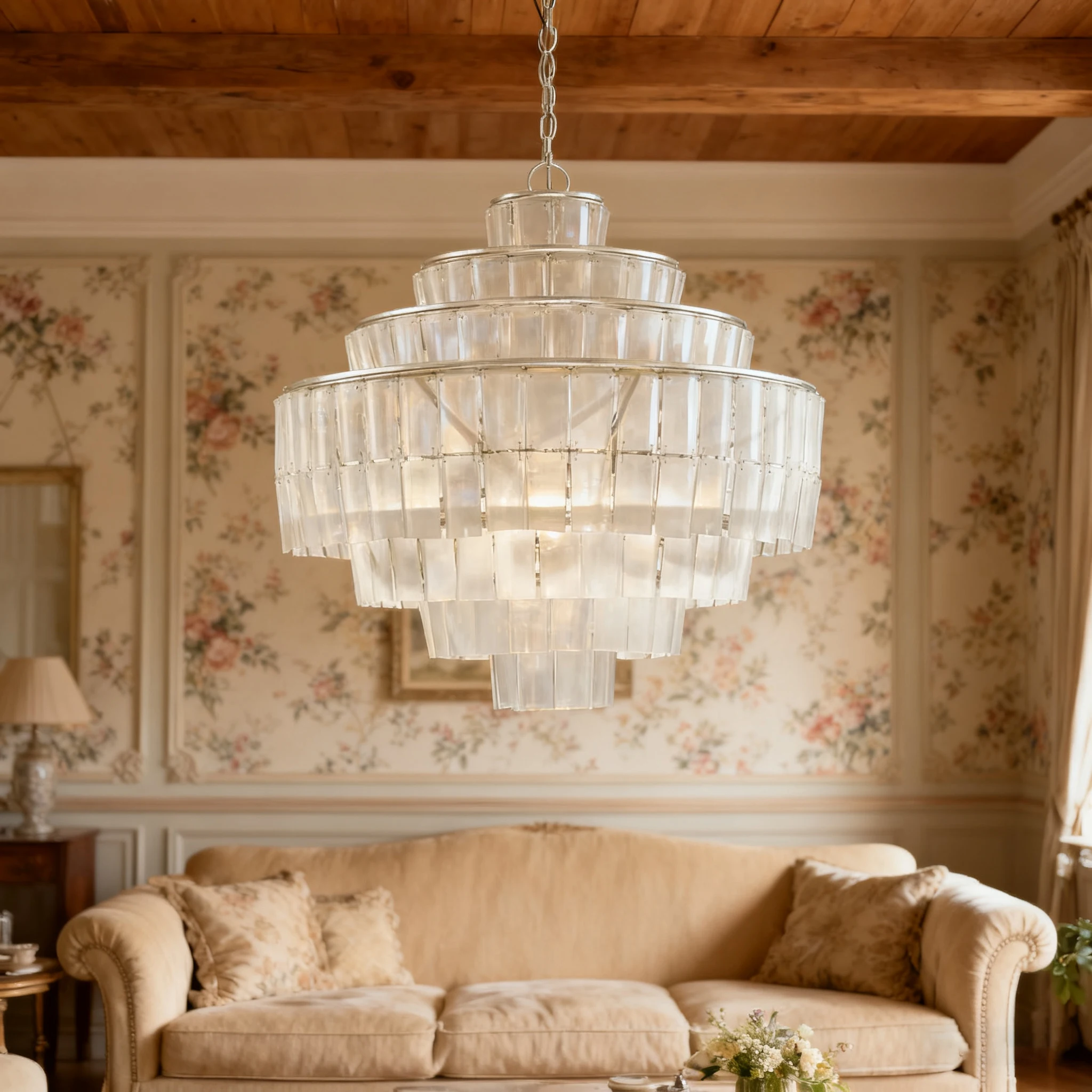 ثريا بريق فاخرة من الزجاج الأخضر والشفاف، مصباح معلق على شكل أجهزة قابلة للتعتيم لغرفة المعيشة، تركيبات للسقف